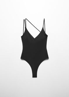 V-neck swimsuit - Woman | MANGO Ireland High Waisted Cropped Jeans, Dungaree Jeans, Sun With Sunglasses, Slippers For Girls, Black Back, Plus Size Shopping, Swimwear Cover Ups, Petite Jeans, Swimwear Cover