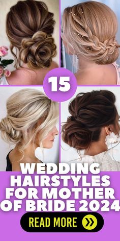 wedding hairstyles for mother of the bride with text overlay that reads 15