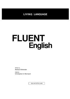 a book cover with the words fluent english in black and white, on top of it