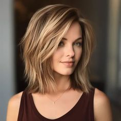 Medium Length Hair With Blonde Highlights, Womens Haircuts Medium, Layered Haircuts For Medium Hair, Birthday Hair, Shoulder Length Hair Cuts, Haircuts For Medium Hair, Hair Color And Cut