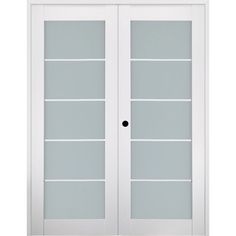 Smart pro 5 lite polar white is a fully glazed interior door that features a bright contemporary design that creates a light and spacious feeling in any room. The style of glass is white frosted with decorative translucent frost. It allows light to filter into the room and guarantees your privacy. The main feature of the door design is 4 horizontal strips that form 5 identical glass panels and bring a spectacular modern style. Door construction is strengthened by 2 vertical stiles and 2 horizont Unused Dining Room, Glazed Doors, Glass Hinges, Wood Composite, Bedroom Fireplace, Fireplace Ideas, Glazed Door, Glass Style, French Door