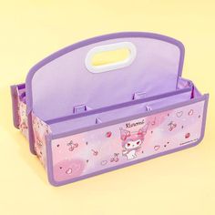 This cute folding organizer has super kawaii prints of Kuromi and a convenient handle! Use this to keep all your small knickknacks — from art tools, small toys, and even skin care products. Made from polyester and plastic Portable Pink Organizers For Storage, Pink Portable Storage Organizers, Pink Organizers With Pen Holders For Storage, Pink Kawaii Pencil Case For Storage, Kawaii Prints, Kawaii Backpack, Besties Forever, Foldable Storage, Small Toys