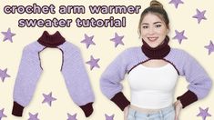 the crochet arm warmer sweater pattern is shown