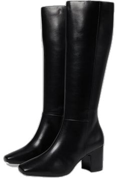 Sleek Knee-high Boots With Stacked Heel And Square Toe, Chic Boots With Stacked Heel And Wide Calf, Fitted Knee-high Boots With Zipper Closure And Round Toe, Mid-calf Boots With Block Heel For Workwear, Sleek Wide Calf Boots With Stacked Heel, Fitted Mid-calf Boots With Zipper For Fall, Office Boots With Stacked Heel And Medium Width, Sleek Wide Calf Block Heeled Boots, Sleek Fitted Boots With Block Heel