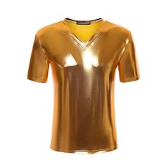 This v-neck T-shirt is a must-have for a disco party. It will go well with your leather pants that make you the focus of the crowd. Perfect for a big hit party, disco, nightclub, hip-pop dance, stage performance, festival, photographing, casual or cosplay costume. Suitable for matching with punk pants, leggings, shiny necklaces, etc. The shiny metallic T-shirt is a party piece that is retro-disco style, it is fashionable. Punk Pants, Disco Style, Dance Stage, Metallic Shorts, Nightclub Party, Pop Dance, Stage Performance, Disco Party, Sleeveless Tank Top