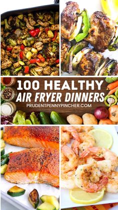 healthy air fryer dinner ideas with text overlay