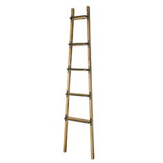 a wooden ladder is shown against a white background