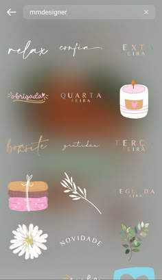 an iphone screen with different types of cakes and flowers on it, including cake frosting