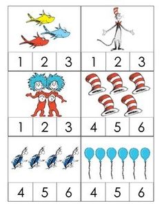 the cat in the hat worksheet for children to learn how to count numbers