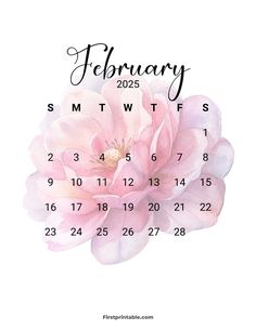 a calendar with a pink flower on it