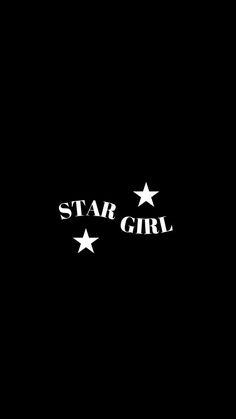 the star girl logo is black and white with stars on it's back side