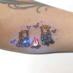 Legend Of Zelda Flower Tattoo, Cute Zelda Tattoo, Simple Video Game Tattoos, Matching Zelda Tattoos, The Legend Of Zelda Tattoo Ideas, Zelda Botw Tattoo, Zelda Tattoo Design, Loz Tattoo, Zelda Tattoo Ideas