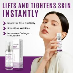 DERMAXGEN Instant Face Lift, Wrinkle Remover and Skin Tightening Beauty Serum with Organic Peptide (0.7fl Oz/20 Ml) - Walmart.com Instant Face Lift, Face Spray, Instant Lifts, Beauty Serums, Face Lift, Deep Wrinkles, Improve Skin Elasticity, Age Defying, Wrinkle Remover