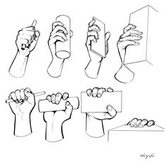 hand gestures drawn in black and white