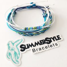 YOU CAN NOW SHOP ON MY NEW WEBSITE! www.summerstylebracelets.com This wax cord bracelet pack is perfect for everyday wear! With over 50 color options, the combinations are endless! Each set includes: -1 multi strand bracelet (6 colors) -1 fishtail braided bracelet (6 colors) -1 skinny braided bracelet (1 color) -1 skinny beaded bracelet (1 color) Completely waterproof, adjustable so it will fit any size wrist. Just pull to close. Bracelets in photo consist of colors Baby Blue, Sky Blue, Navy, Cerulean, Lime Green & White. All of my friendship bracelets are made with 100% cotton embroidery floss & my water proof jewelry is made with 100% waxed polyester cord. Any other supplies I use are all natural & eco friendly & everything is made in a smoke-free & pet-free home! Wax Thread Bracelet Ideas, Wax String Bracelets Diy, Bead String Bracelet, Waxed Cord Bracelet Diy, Wax Cord Bracelet Diy, Para Cord Bracelets, Wax Bracelets, Wax String Bracelets, Waxed Cord Bracelets