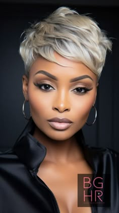 Classic Pixie Elegance – Black Women’s Hair #ClassicPixie #ElegantHairStyle #BlackGirlsHairRocks – Black Girls Hair Rocks Hair Styles For 50+ Black Women, Black Short Bob Hairstyles, Short Haircut Girl, Platinum Hairstyles, Haircut Girl, Haircut Gray Hair, Grey Hairstyles, Cute Pixie Haircuts, Classic Pixie