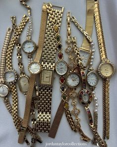 Dainty Watches, Dainty Watch, Watch Bracelets, Jordan Taylor, Dark Jewelry, Vintage Jewlery, Dream Watches, Vintage Inspired Jewelry