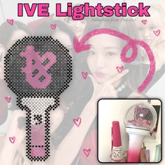 the key to love lightstick is shown in pink and black