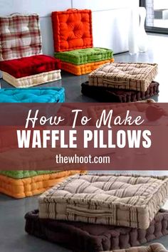 how to make waffle pillows with the words, how to make waffle pillows