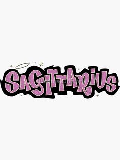 the word sagitapus written in pink and black ink