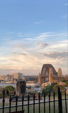 a view of the sydney harbour bridge and opera house