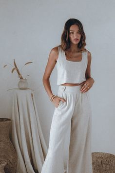 Monaco Pants – Aura The Label Linen Outer, Sustainable Wardrobe, Stylish Caps, Boho Pants, Neutral Outfit, Linen Set, Tiered Maxi Dress, Summer Staples, Bohemian Clothes