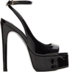 Sleek Platform Sandals For Night Out, Platform Open Heel Shoes For Night Out, Fitted Open Toe Platform Heels, Fitted Chunky Platform High Heels, Chunky Platform Heels With Ankle Strap For Night Out, Sleek Fitted Platform Heels, Chunky Platform High Heels, Elegant Chunky Platform Heels For Night Out, Sleek Open Heel Platform Heels