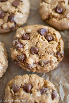 chocolate chip cookies on top of wax paper