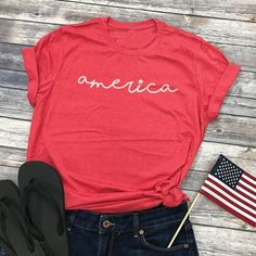 America Star Shirt - Women's 4th of July Tee - Unisex Graphic Tshirt Cricket Shirts, America Shirts, Pride T Shirt, Merica Shirt, 4th Of July Shirts, Fourth Of July Shirts, 4th Of July Outfits, Spirit Week, Usa Outfit