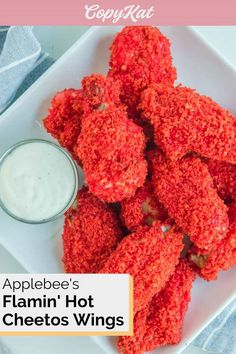 appetizer's flamn'hot cheetos wings with ranch dressing