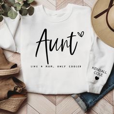 Aunt Like a Mom Only Cooler Sweatshirt CL01 Cute and Creative Designs: Exquisite and lovely patterns, special elements make the perfect designs. The people who wear them will be proud. At the same time, they also show the love for family. Suitable for many occasions such as Christmas, Father's Day, Mother's Day, birthday This classic crew-neck sweatshirt is an essential basic item for anyone’s wardrobe. The ribbed cuffs on the sleeves and waist are reinforced, and the high-quality cotton ensure