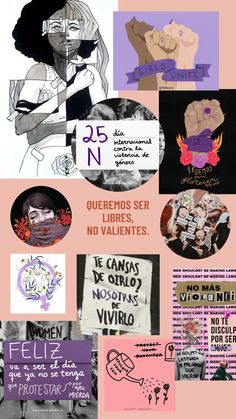 a collage of different images with words and pictures on them, including women's rights