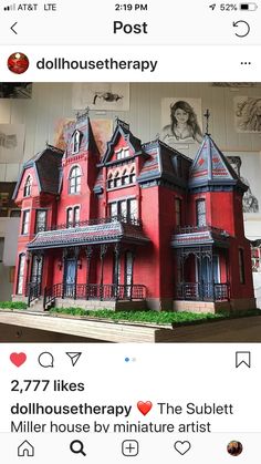 the fake doll house is being displayed on instagram