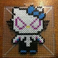 an image of a hello kitty made out of perler beads