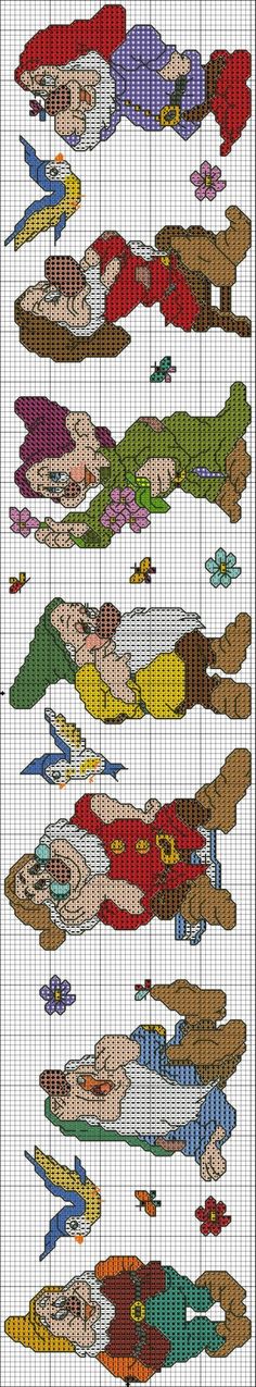 a cross stitch pattern with many different colors