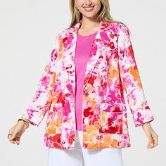 IMAN Global Chic Watercolor Blazer with Piping Detail  No longer office-only appropriate attire, the classic blazer is making a play for your everyday wardrobe. This print version from Iman will become a go-to favorite. Spring Office Blazer With Floral Print, Multicolor Spring Blazer For Work, Elegant Multicolor Spring Blazer, Mens Fashion Blazer, Classic Blazer, Draped Fabric, Fashion Sale, Princess Seam, Everyday Wardrobe