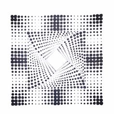 an image of a square with dots in the center on a white background that looks like it has been made out of black and white circles