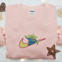 Little Green Alien Disney Toy Story Embroidered Shirt Disney Cotton Top With Embroidered Logo, Disney Cotton Tops With Embroidered Graphics, Disney Toys, Silver Screen, Great Love, Embroidered Shirt, Toy Story, Small Gifts, Statement Pieces