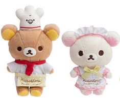 three teddy bears dressed in chef outfits