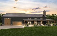 this is an artist's rendering of a modern farmhouse