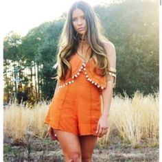 This Is A Brand New, Never Been Worn, Orange Festival Romper. Zipper Closure. Please Note That It Is Too Short On Me, I Am 5’8 For Reference. Spring Festival Jumpsuits And Rompers, Bohemian Jumpsuits And Rompers For Spring Party, Spring Festival V-neck Jumpsuits And Rompers, Spring Festival V-neck Jumpsuit, Festival Romper, Too Short, Color Orange, Rompers, Womens Tops