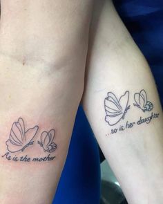 two people with matching tattoos on their arms that say to be the mother and daughter