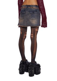 This mini skirt has a washed denim construction, a front lace-up design, frayed detailing, front pockets, back pockets with button closures, and a front button and zipper closure. Current Mood Clothing, Current Mood, Denim Mini Skirt, Exclusive Collection, Punk Rock, Denim Wash, Lace Front, Online Boutique, Streetwear Fashion