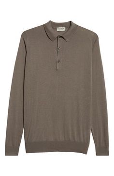 The English label's commitment to understated luxury informs the design of this three-button polo sweater crafted from supremely soft cotton. Three-button closure Spread collar Long sleeves Ribbed cuffs and hem 100% cotton Machine wash, dry flat Made in the UK Men's Designer Clothing Understated Luxury, Polo Sweater, Designer Clothes For Men, The English, Cotton Sweater, The Uk, Designer Clothing, Nordstrom, Size Small