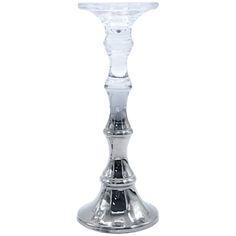 a clear glass candle holder on a white background