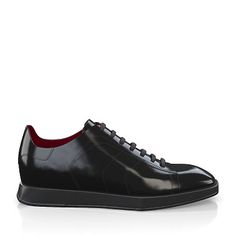 Men`s Luxury Square Toe Sneakers 35735 | Girotti Formal Patent Leather Low-top Sneakers, Formal High-top Leather Shoes With Rubber Sole, Luxury Low-top Lace-up Shoes With Contrast Sole, Black Classic Custom Sneakers For Business, Black Low-top Leather Shoes With Leather Lining, Classic Black Custom Sneakers For Business, Luxury Black Leather Shoes With Rubber Sole, Luxury Lace-up Low-top Shoes With Contrast Sole, Classic Lace-up Custom Sneakers With Red Sole