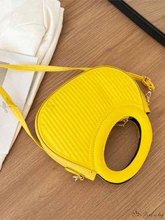 Bird in Bag - Versatile Texture Shoulder Crossbody Bag - Stylish Saddle Bag for Travel, Shopping, and More - Unique and Fashionable Shape Yellow Handheld Satchel With Adjustable Strap, Trendy Portable Yellow Bags, Yellow Portable Satchel Bag, Portable Yellow Crossbody Shoulder Bag, Yellow Pouch Shoulder Bag With Detachable Handle, Yellow Handheld Shoulder Bag With Detachable Handle, Yellow Crossbody Bucket Bag For Errands, Yellow Handheld Bags For Errands, Yellow Crossbody Bag For Errands