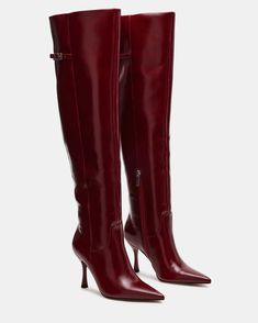 DAWN WINE – Steve Madden Fancy Flats, Luxury Boots, Steve Madden Boots, Leather Socks, Girly Shoes, The Dawn, Comfortable Heels, Boot Bag, 5 Inch Heels