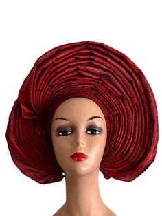 Round Aso Oke Auto Headgear for wedding. Classic Fashion Headbands Turban Cap Style, Women Headwrap Headgear, Beautiful Design, Solid Color, Looks Good, Prevent Your Head From Gets Cold. Size: One size fits most.Adjustable Auto Gele Head Wrap Can Fit Different Head Fashion Fan Shape Style Gele,Sego Gele Headties For Engagement/Wedding Note: Due To Differences Between Monitor Displays, Actual Color May Vary Slightly From Image. A good gift for your family and friend who needs it. Type :Women'S Turban Cap Gender : Women Item Type : Africa Clothing Ocassion:Party, Wedding Special Use : Traditional Clothing Widely applied: you can wear headwrap to attend performance, church praying, dating, or apply it as daily wearing, our products are suitable for you to wear during four seasons, making you Elegant Headwrap For Church, Elegant Church Headwrap Hat, Red Adjustable Headwrap For Party, Elegant Red Hat, One Size, Elegant Red Hat One Size, Elegant Red One-size Hat, Elegant Adjustable Red Turban, Elegant Red Headwrap, Elegant Red Headwrap For Wedding