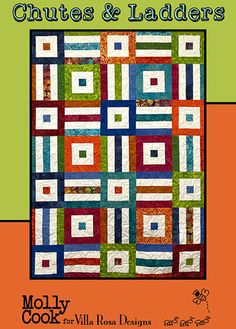 the book cover for quilts and ladders, with an image of squares on it